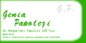 genia papolczi business card